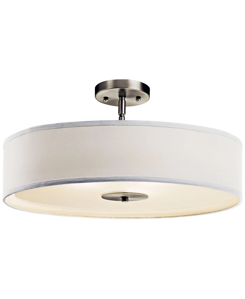 Kichler 20" Wide Nickel and White Shade Modern Pendant Ceiling Light
