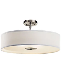 Kichler 20" Wide Nickel and White Shade Modern Pendant Ceiling Light