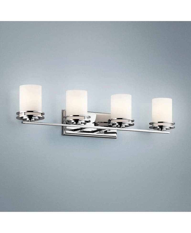 Kichler Hendrik 33 3/4" Chrome Finish and Satin Opal Glass Bath Light