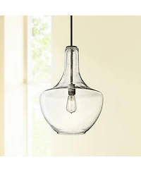 Kichler Everly 13 3/4"W Olde Bronze Clear Seedy Glass Pendant Light