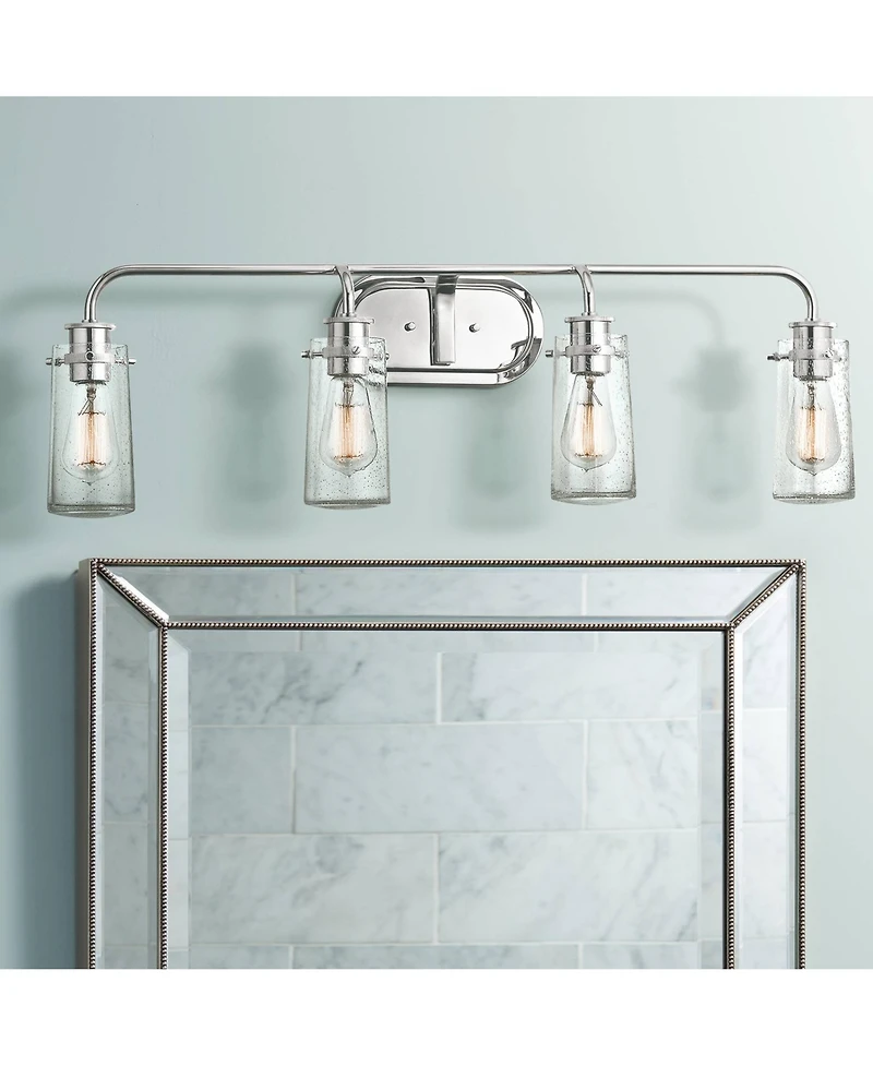 Kichler Braelyn 4-Light 34 1/4"W Seedy Glass Bath Light