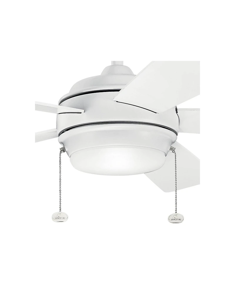 52" Kichler Starkk Matte White Led Ceiling Fan with Pull Chain