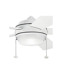 52" Kichler Starkk Matte White Led Ceiling Fan with Pull Chain