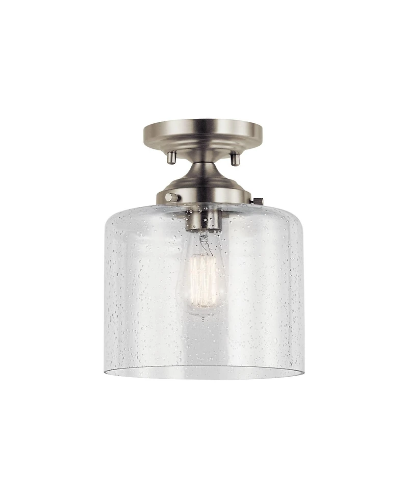 Kichler Winslow 8 1/2" Wide Brushed Nickel Seeded Glass Ceiling Light