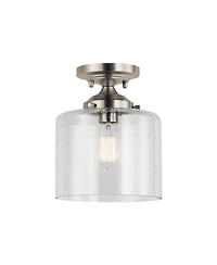 Kichler Winslow 8 1/2" Wide Brushed Nickel Seeded Glass Ceiling Light