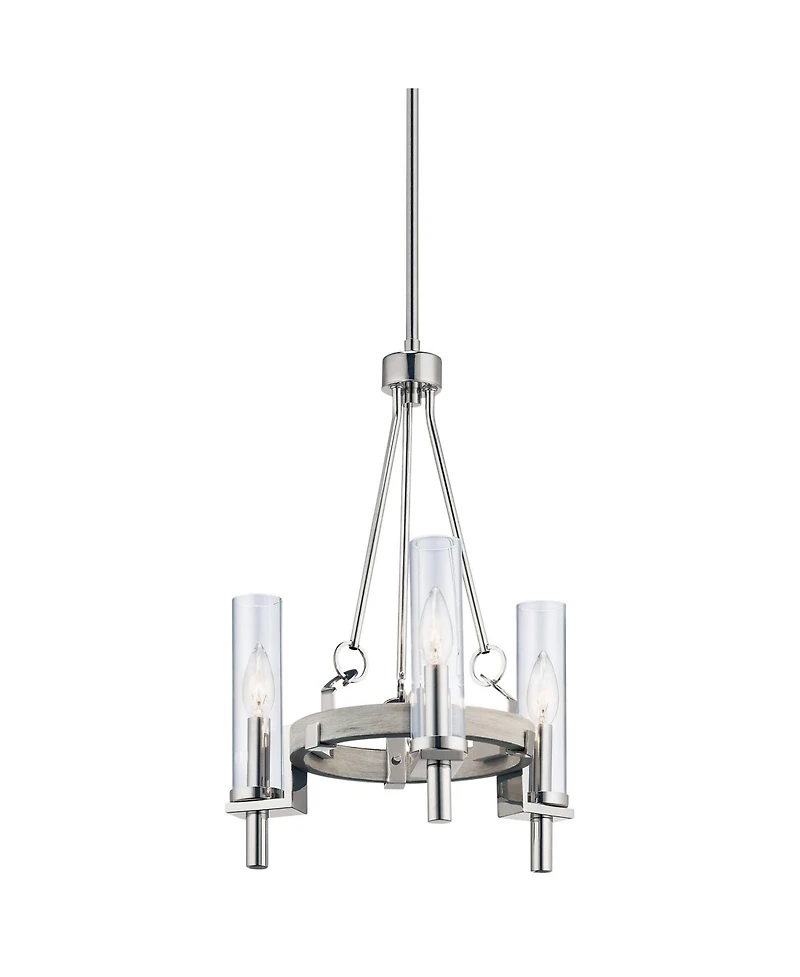 Kichler Telan 14 3/4" Wide Wood Ring Wagon Wheel 3-Light Chandelier