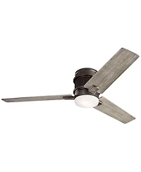 52" Kichler Chiara Bronze Led Hugger Ceiling Fan with Wall Control