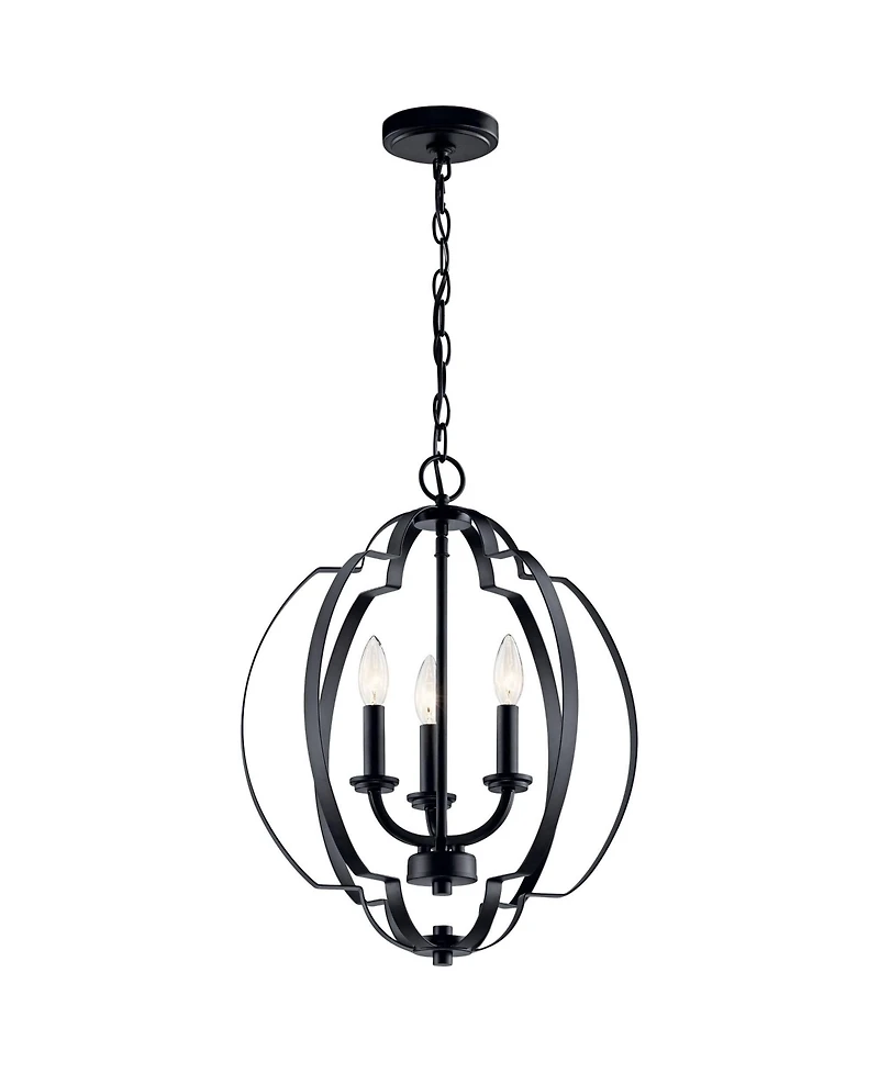 Kichler Voleta 16 1/2" Wide Black 3-Light Foyer Pendant