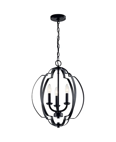 Kichler Voleta 16 1/2" Wide Black 3-Light Foyer Pendant