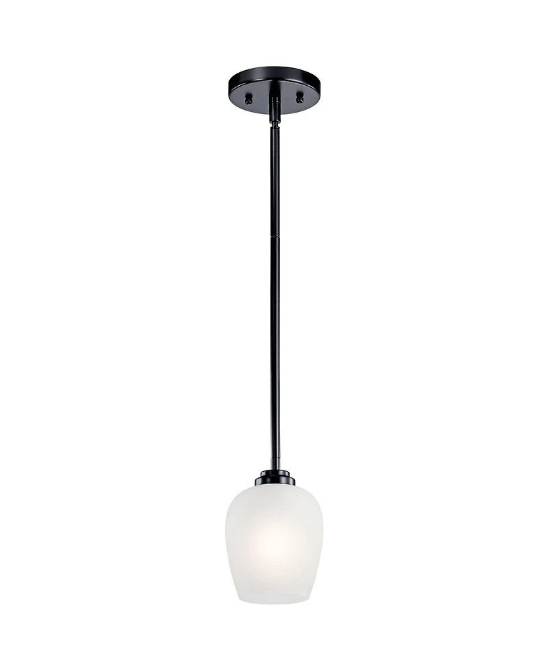 Kichler Valserrano 5" Wide Black Finish White Glass Mini Pendant