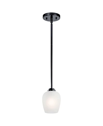 Kichler Valserrano 5" Wide Black Finish White Glass Mini Pendant