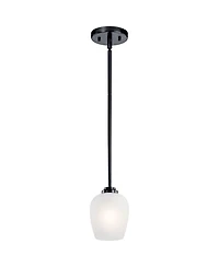 Kichler Valserrano 5" Wide Black Finish White Glass Mini Pendant