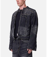 mnml Men's Panelled Moto Denim Jacket