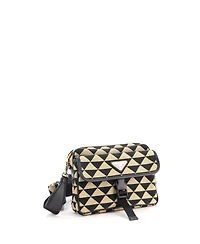 Pre-Owned Prada Small Symbole Front Pocket Zip Messenger Jacquard