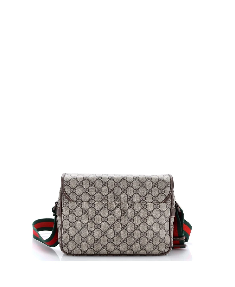 Pre-Owned Gucci Small Web Buckle Messenger Bag Gg Coated Canvas