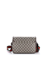 Pre-Owned Gucci Small Web Buckle Messenger Bag Gg Coated Canvas