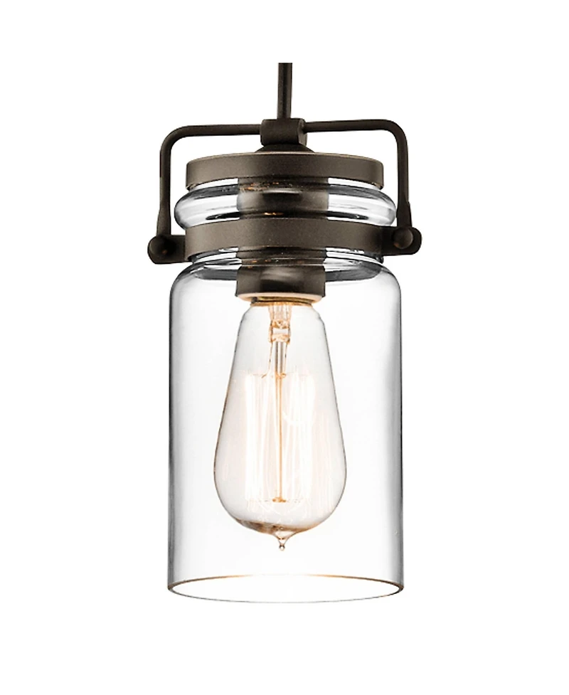 Kichler Brinley 4 3/4" Wide Clear Glass Olde Bronze Mini Pendant
