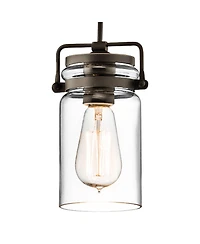 Kichler Brinley 4 3/4" Wide Clear Glass Olde Bronze Mini Pendant