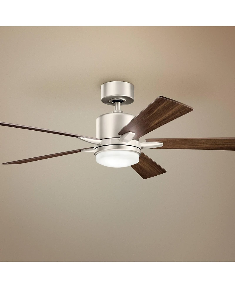 52" Kichler Lucian Brushed Nickel Led Ceiling Fan with Wall Control