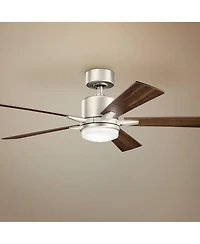 52" Kichler Lucian Brushed Nickel Led Ceiling Fan with Wall Control
