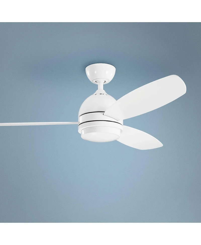 52" Kichler Vassar White Modern Led Ceiling Fan with Wall Control