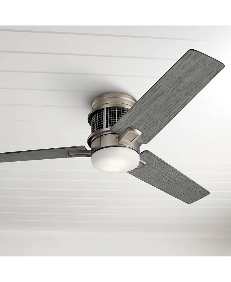 52" Kichler Chiara Nickel Led Hugger Ceiling Fan with Wall Control