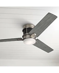 52" Kichler Chiara Nickel Led Hugger Ceiling Fan with Wall Control