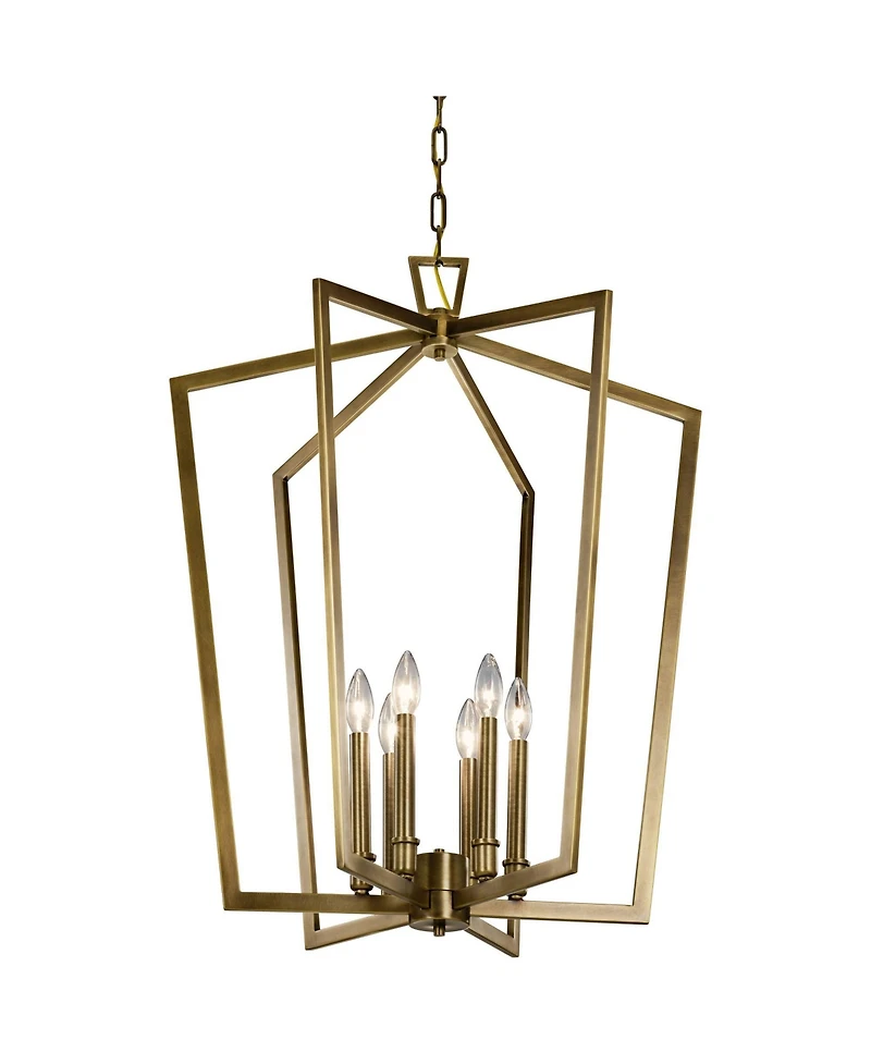 Kichler Abbotswell 24 3/4" Natural Brass 6-Light Modern Foyer Pendant