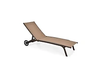 Boyel Living 6-Poisition Adjustable Outdoor Chaise Recliner with Wheels