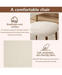 Flynama Set of 2 Metal Dining Chairs with Upholstered Seat, Woodgrain Frame, Kitchen Chairs