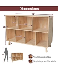 Streamdale Furniture Streamdale Pine Wood 7-Cube Bookshelf and Storage Organizer