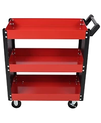 Streamdale Furniture 3 Tier Rolling Tool Cart with Pegboard