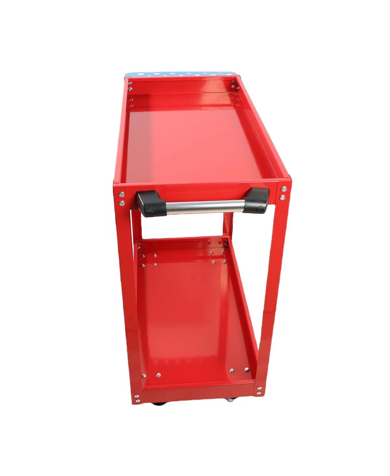 Streamdale Furniture Heavy Duty 2-Tier Steel Tool Cart with Lockable Wheels