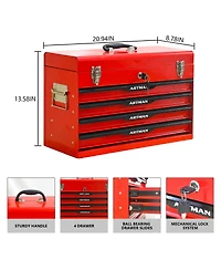 Streamdale Furniture 20-inch Steel Portable Tool Box with Drawers and Metal Lock