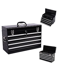 Streamdale Furniture 21" Heavy-Duty 4-Drawer Portable Metal Tool Box with Ball Bearing Slides