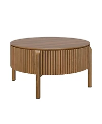 Streamdale Furniture Round Fluted Lift-Top Coffee Table with Hidden Storage