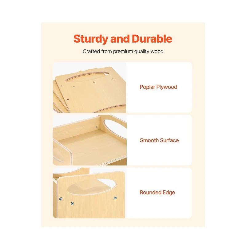 Slickblue Wooden Montessori Toddler Table and Chair Set with Adjustable Height for Eating and Learning