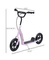 Sevorley Kids Steel Scooter, 12" Wheels, Adjustable Handlebars, Rear Brake, 110 lbs. Capacity, Ages 5-12