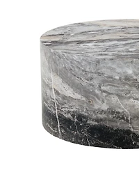 Streamdale Furniture Simple Marble Round Mdf Coffee Table, 23.6" Dia, No Assembly
