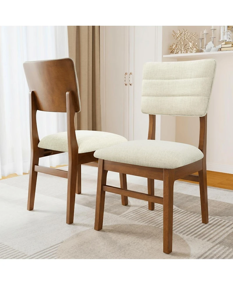 Streamdale Furniture Upholstered Mid-Century Modern Dining Chairs, Set of 4