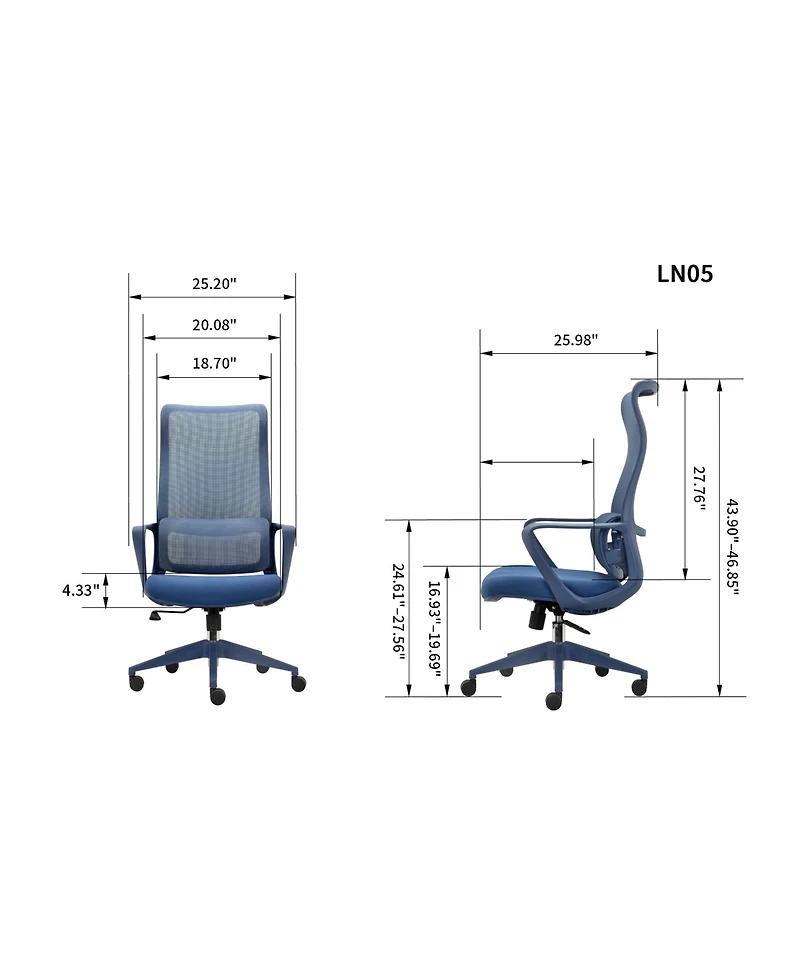 Boyel Living High-Back Ergonomic Mesh Executive Office Chair with Adjustable Lumbar Support