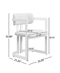 Flynama Set of 2 Fabric Arm Dining Chairs, Iron Metal Frame 265 Lbs Weight Capacity