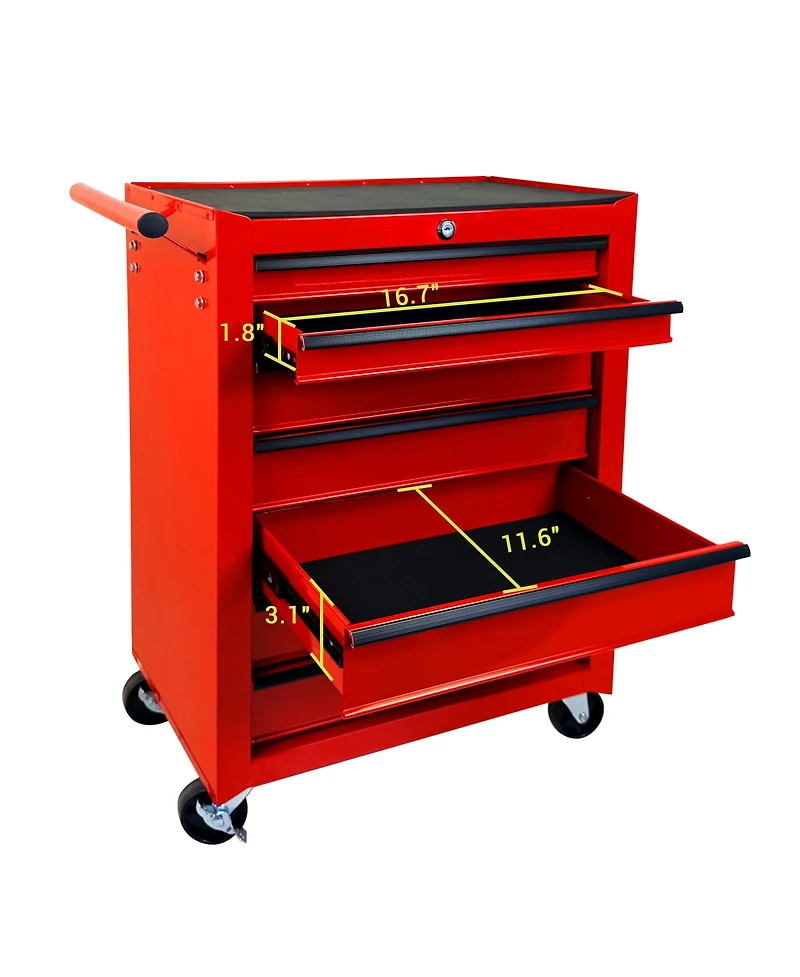 Streamdale Furniture Rolling 7-Drawer Metal Tool Chest and Cabinet with Ball Bearing Slides