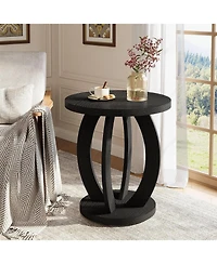 Tribesigns Round End Table with Storage