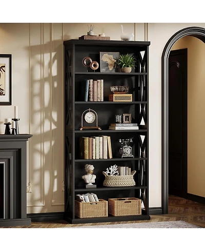 Tribesigns 6-Tier Bookshelf, 71 Inches Tall Freestanding Bookcase for Living Room