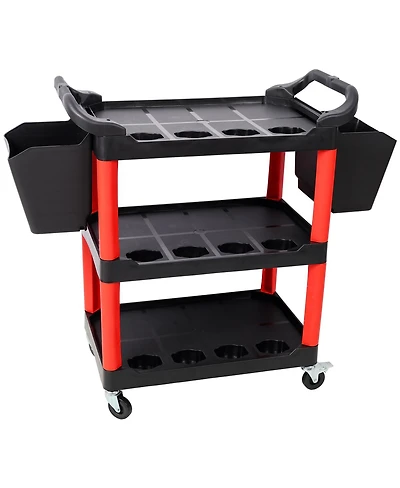 Streamdale Furniture 3 Tier Rolling Auto Detail Cart with 2 Buckets