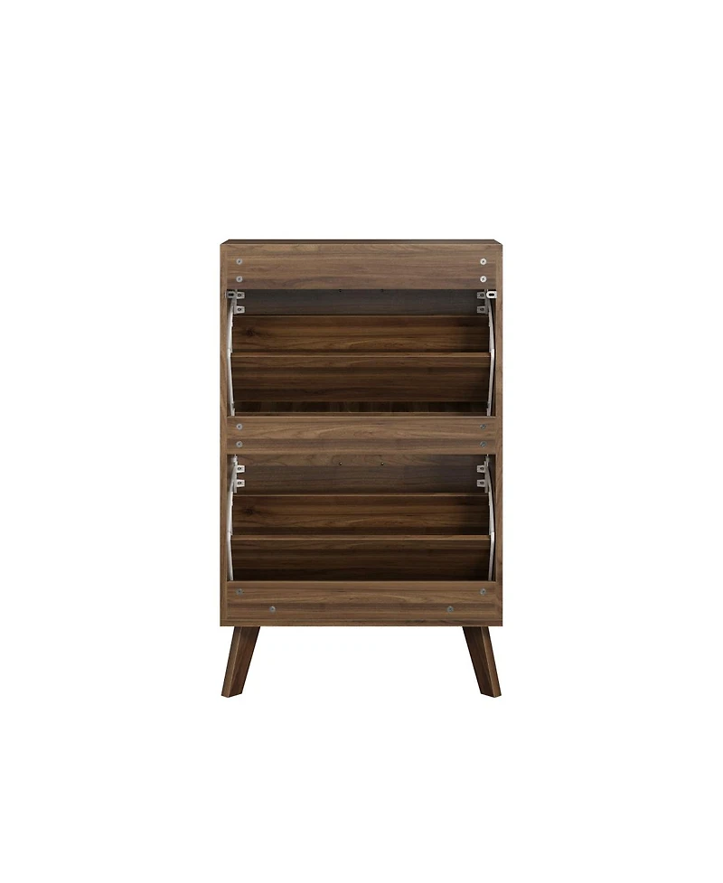 Streamdale Furniture Mid-Century Modern Slim Flip-Top Shoe Cabinet