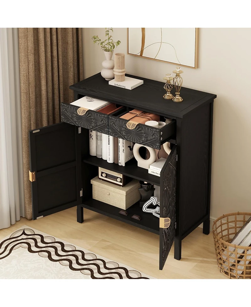 Streamdale Furniture Hand-Carved Accent Cabinet with Drawer and Doors