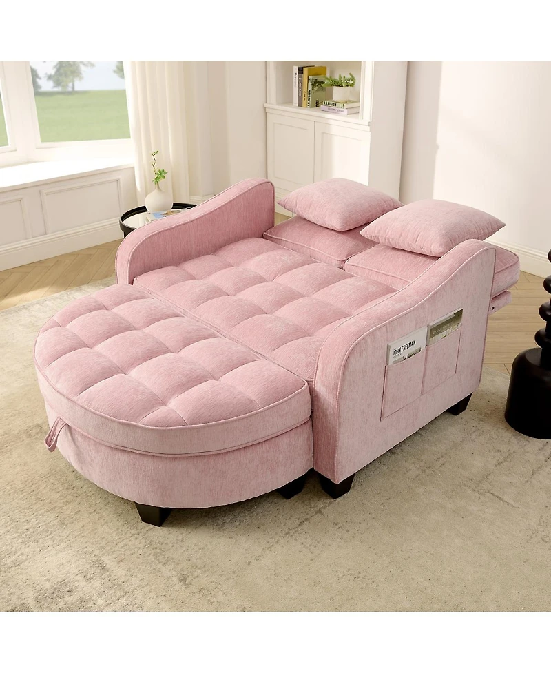 Streamdale Furniture 2-Seater Sofa and Storage Footrest Set with Pillows