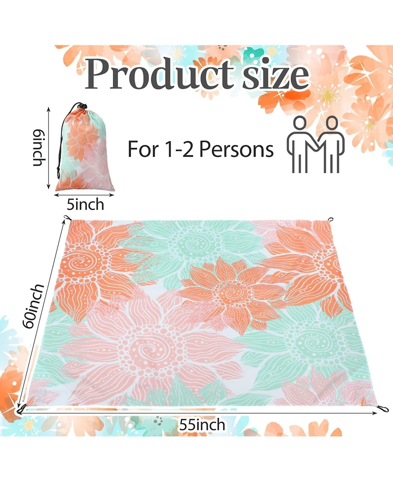 Piscifun Lightweight Portable Waterproof Sandproof Outdoor Picnic Blanket with Storage Bag